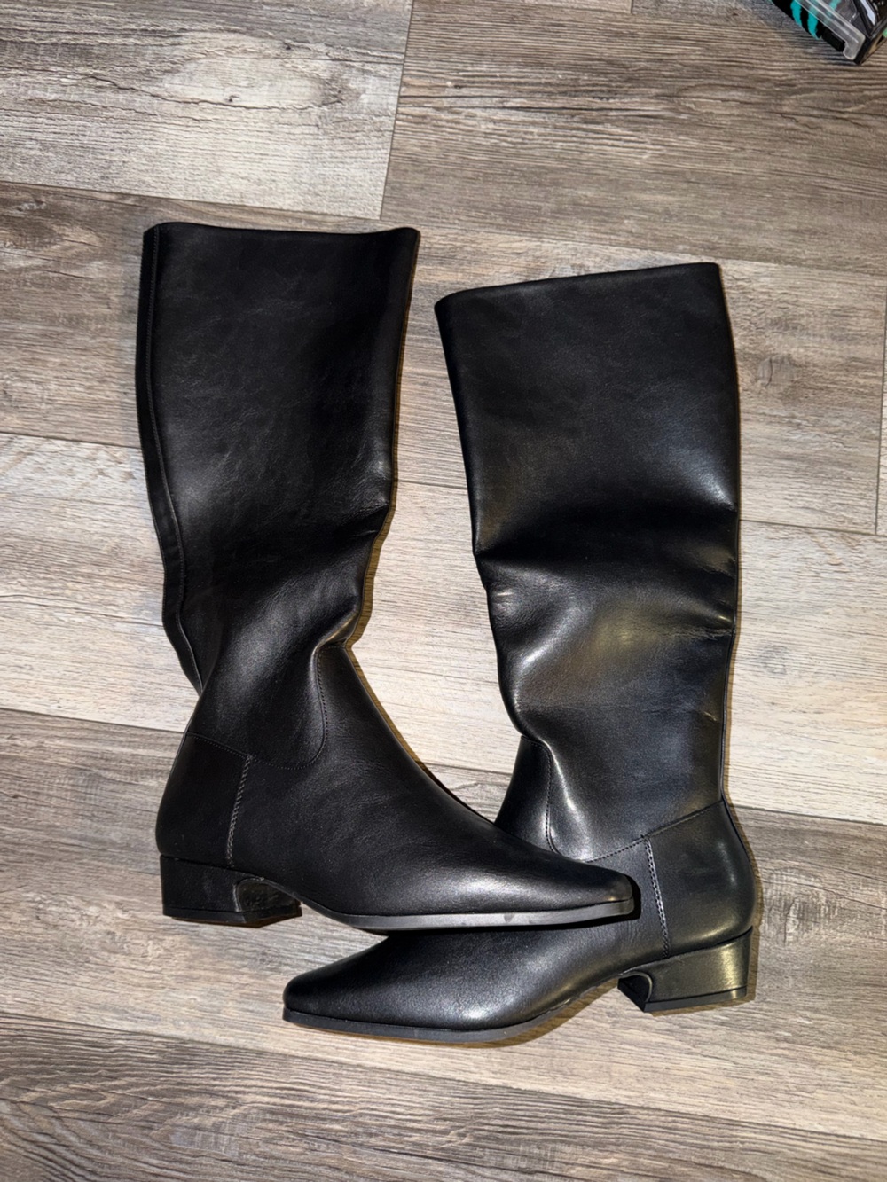 Classic Black Leather Knee-High Boots - women